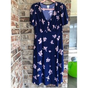 Blue and Pink Floral Dress
